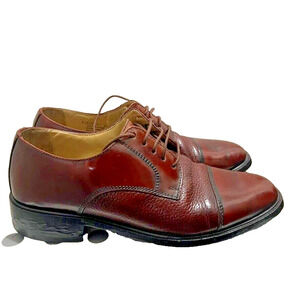 Florsheim 18150 03 Brown Leather Cap Toe Dress Shoes Mens 8.5 D Work classic